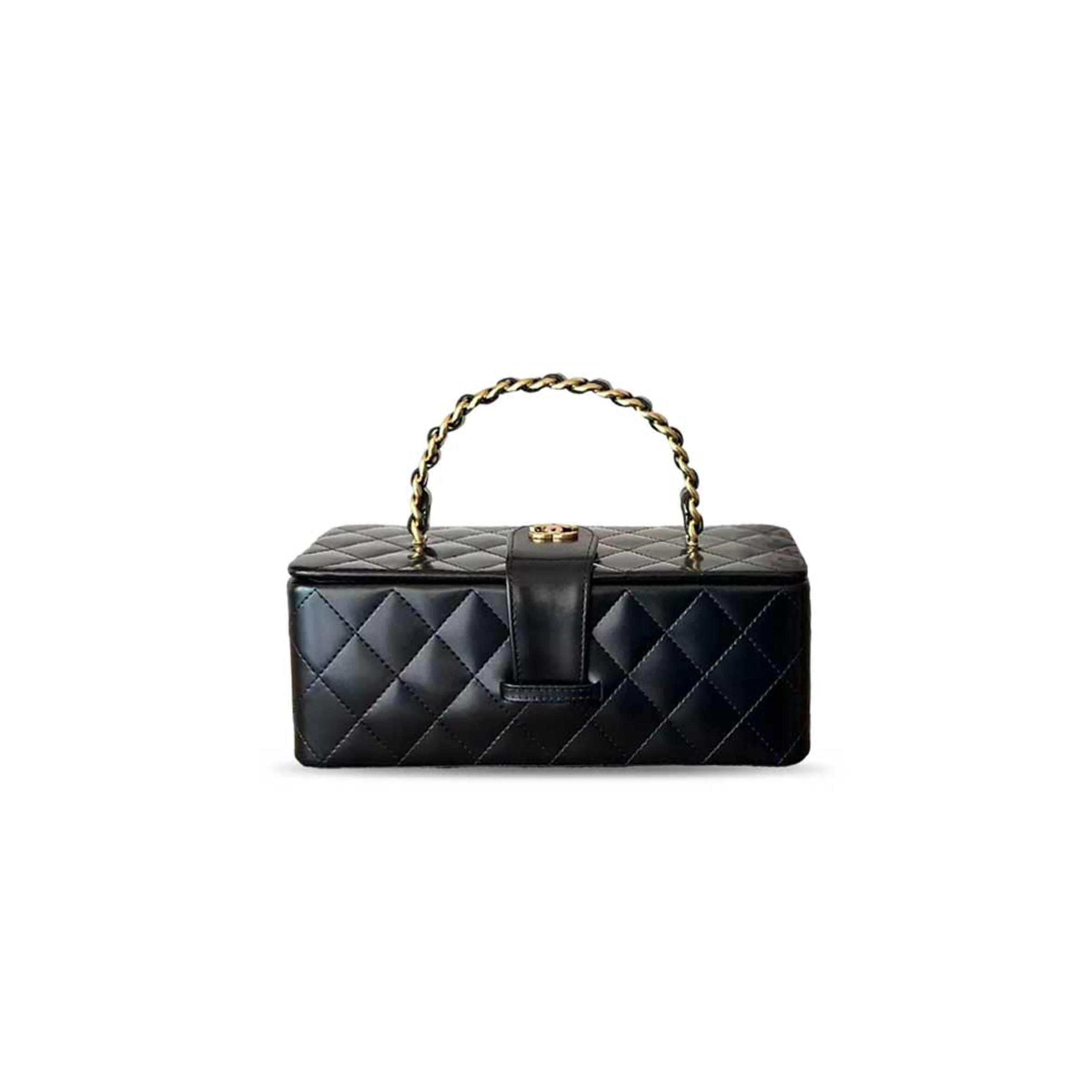 CHANEL BLACK QUILTED LEATHER VANITY A2226 (22*10*8.5cm)